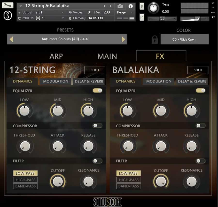 Sonuscore ORIGINS Vol III 12 String Acoustic Guitar and Balalaika